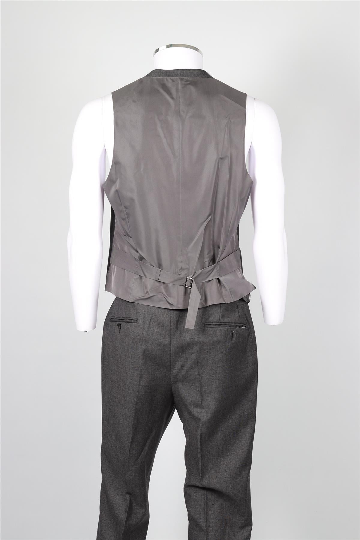 TOM FORD GREY WOOL THREE PIECE SUIT IT 48 UK 38