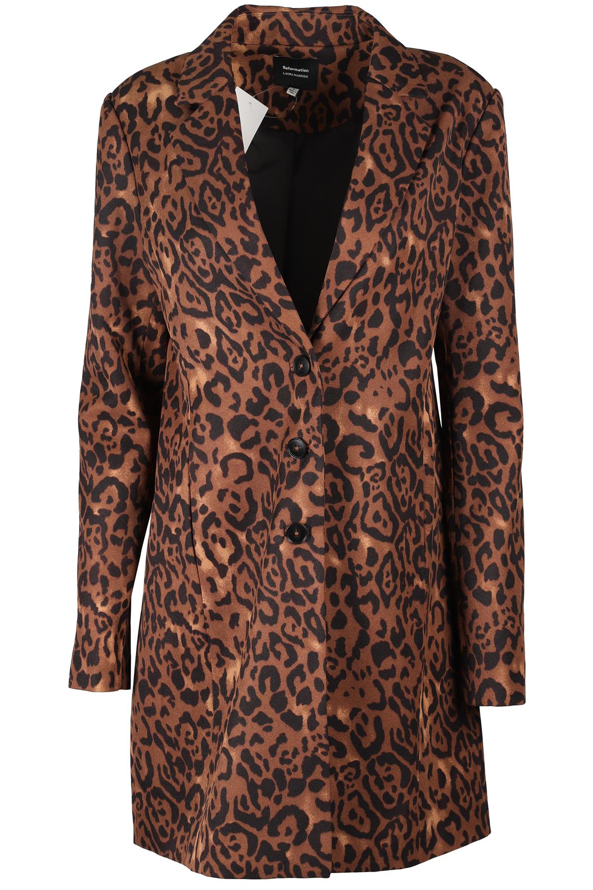 REFORMATION + LAURA HARRIER BROWN WOVEN COAT SMALL