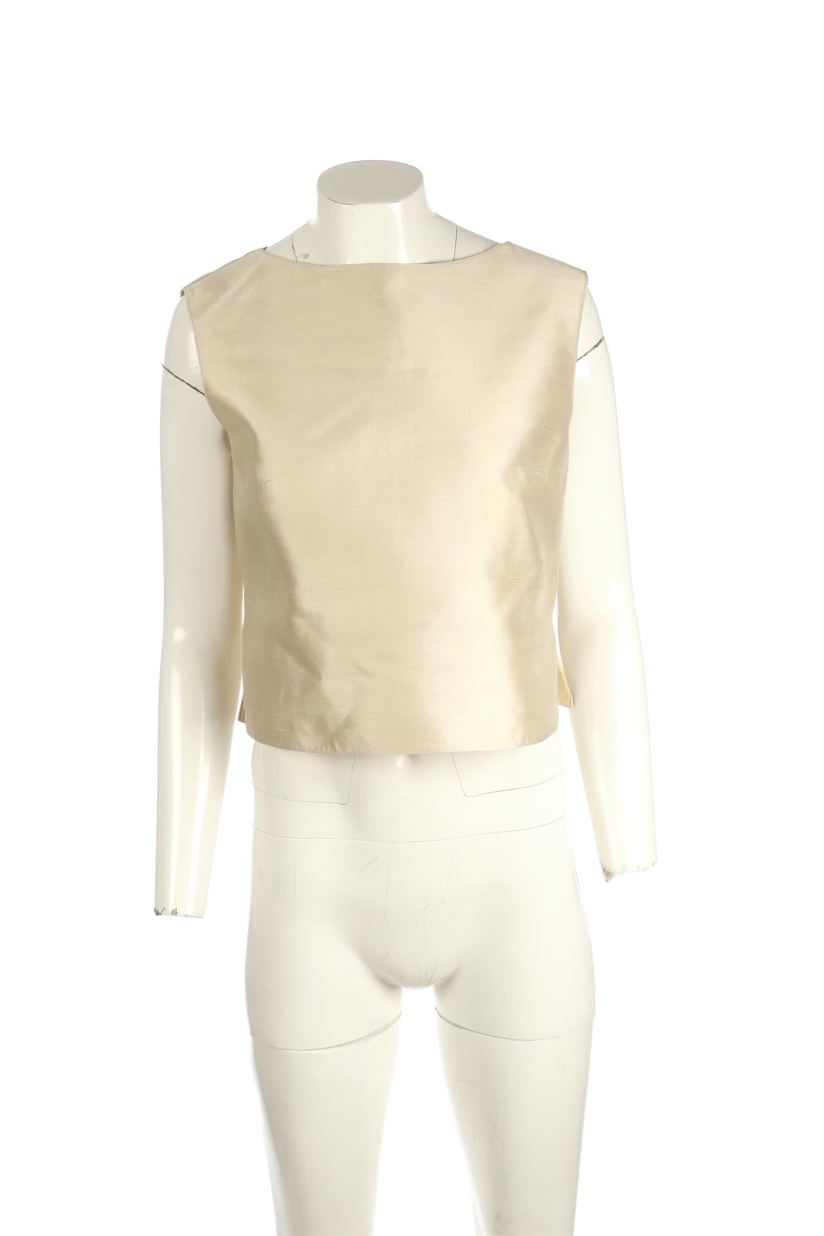 VALENTINO CREAM VINTAGE SILK TOP UK 12