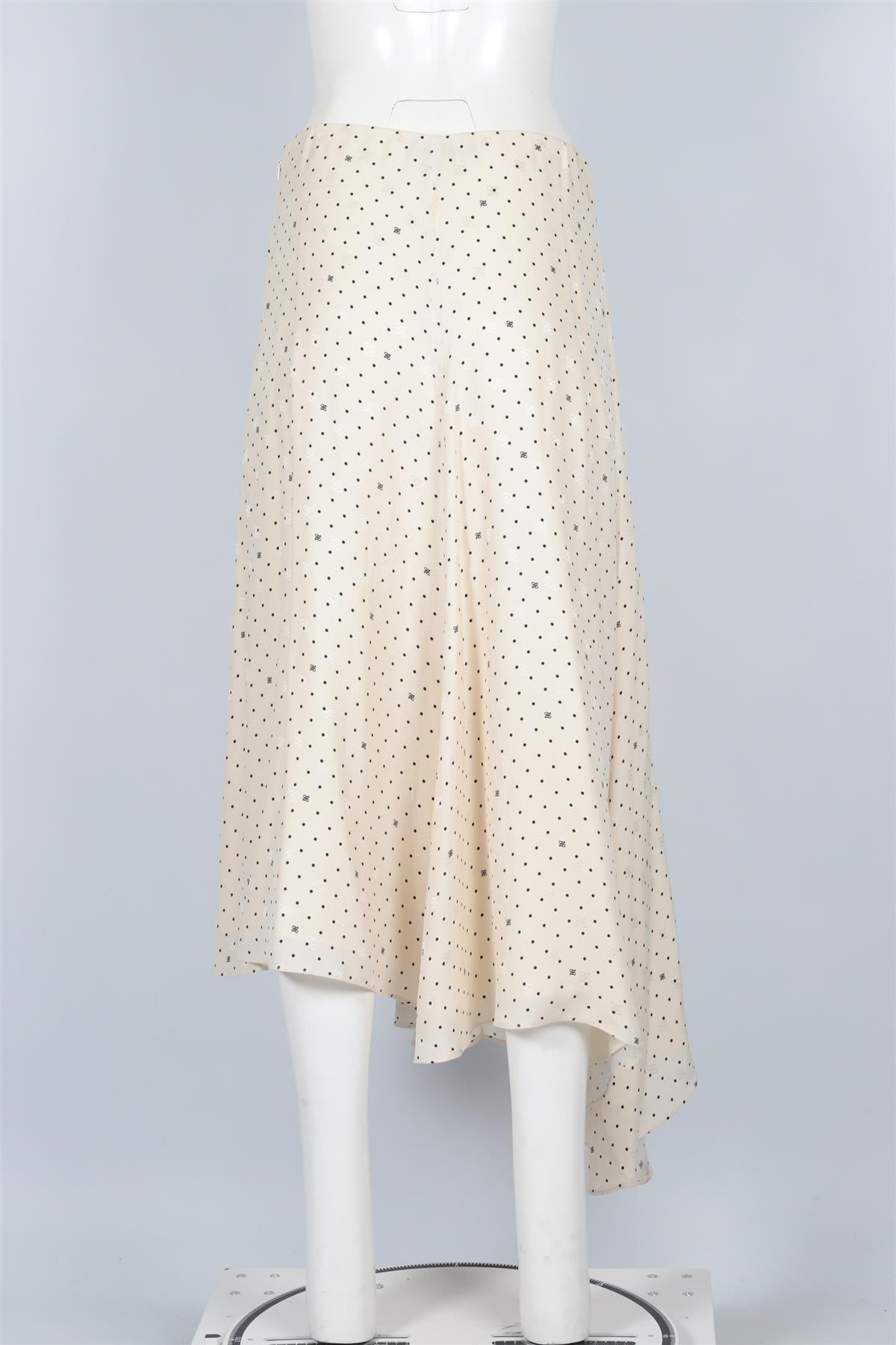 FENDI IVORY FF SILK MIDI SKIRT IT 44 UK 12