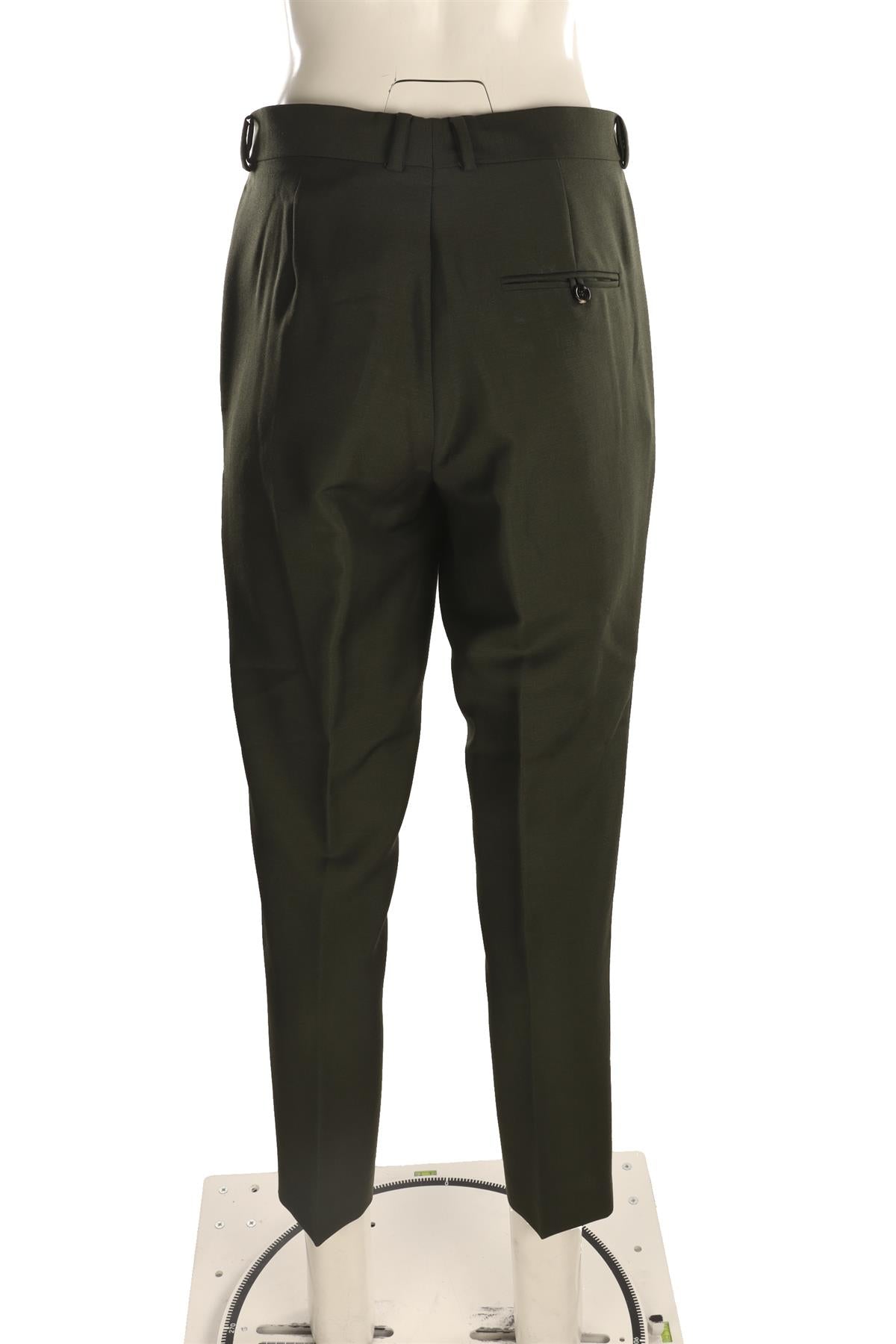 BOTTEGA VENETA GREEN SILK STRAIGHT LEG PANTS IT 42 UK 10