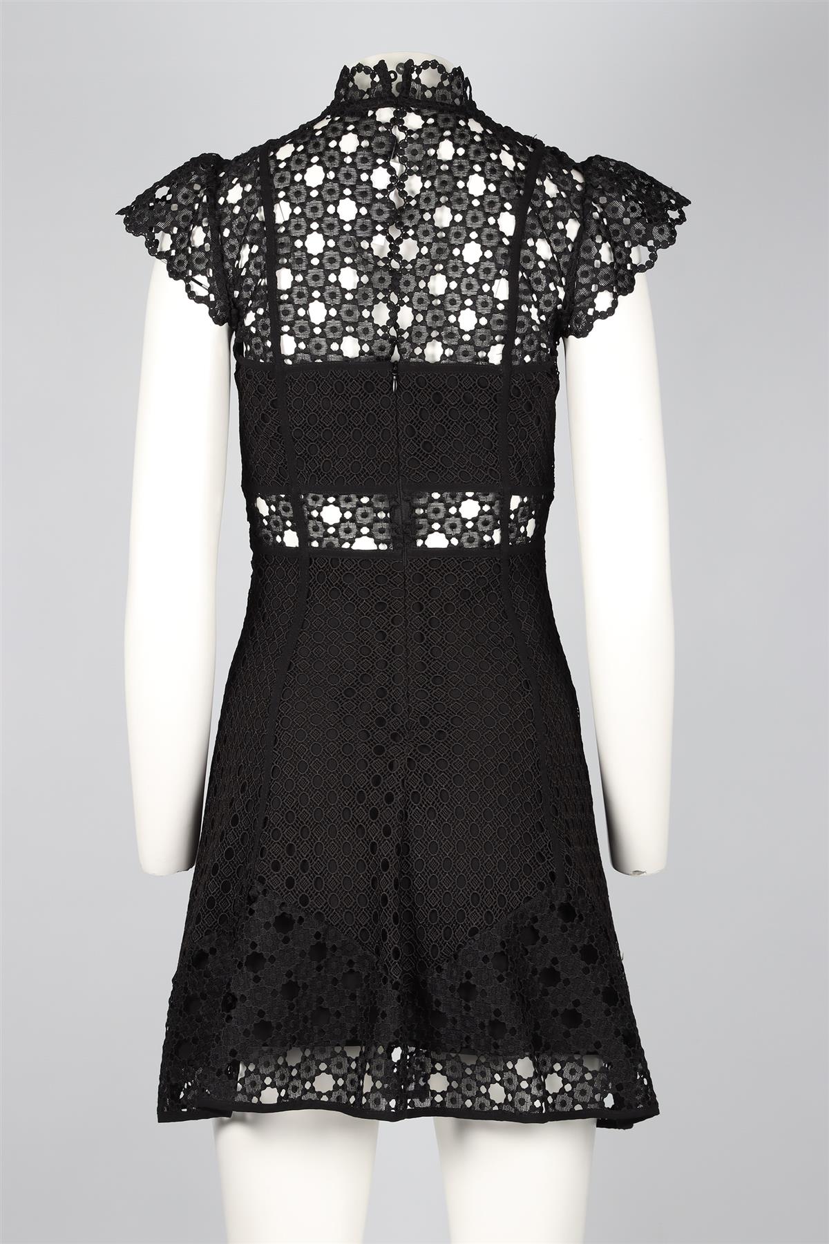 SANDRO BLACK LACE MINI DRESS FR 36 UK 8