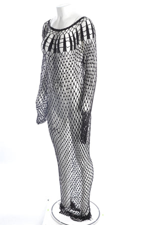 RAT & BOA BLACK CROQUET MAXI DRESS SMALL