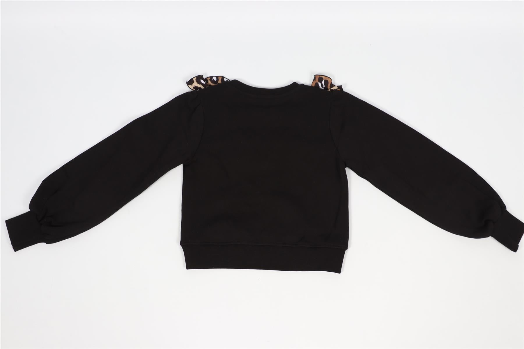 MSGM BLACK KIDS GIRLS COTTON SWEATSHIRT 8 YEARS