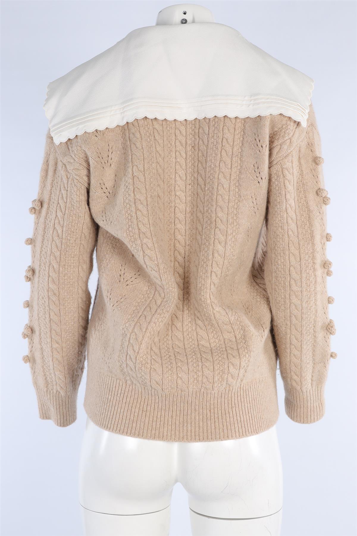 SANDRO BEIGE WOOL CARDIGAN UK 6