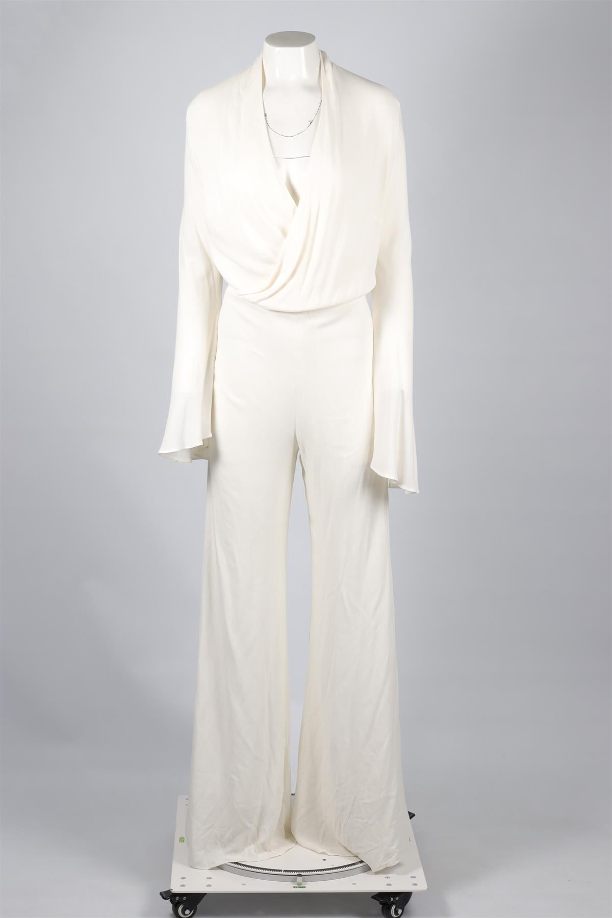 LES HÉROÏNES WHITE CREPE JUMPSUIT FR 38 UK 10