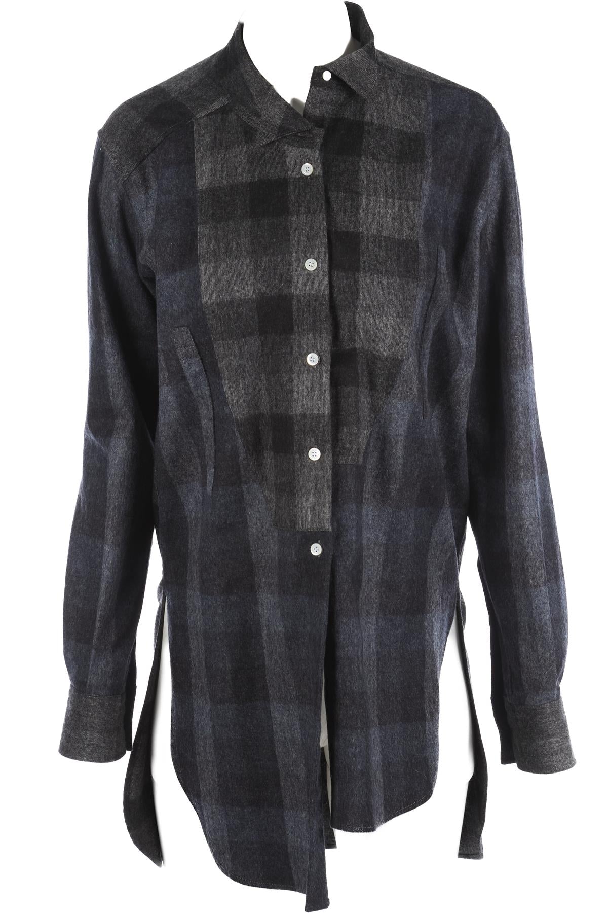 LOEWE GREY WOOL SHIRT FR 36 UK 8