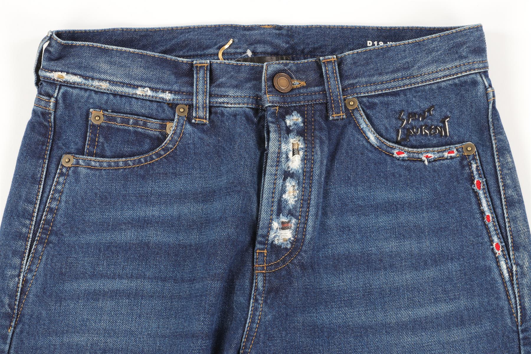 SAINT LAURENT BLUE DENIM STRAIGHT LEG JEANS W27 UK 8/10