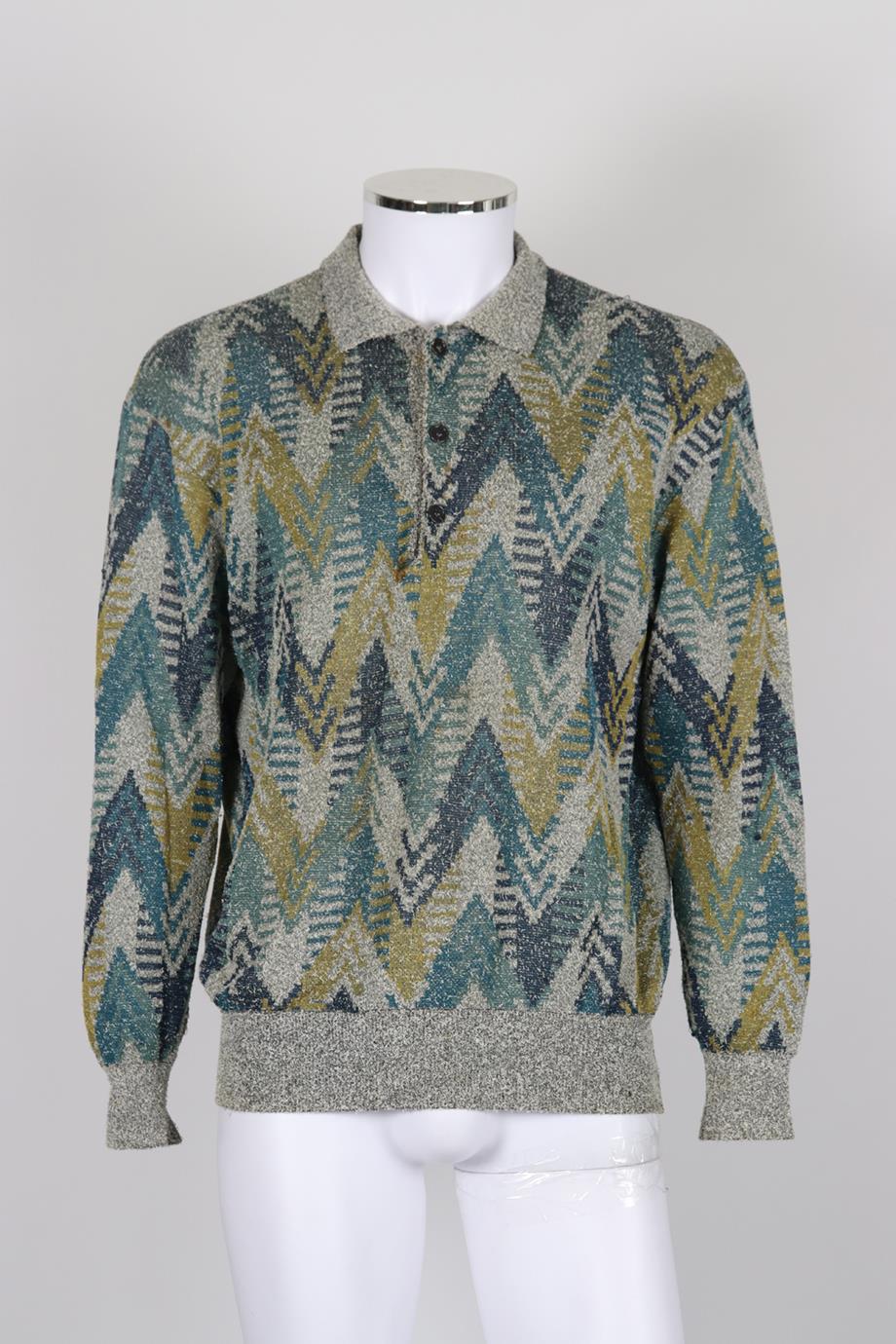 MISSONI MEN'S INTARSIA COTTON SWEATER IT 50 UK/US CHEST 40