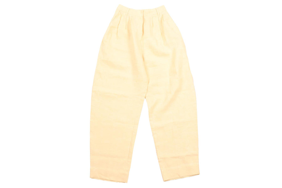 POSSE YELLOW LINEN BARREL LEG PANTS XSMALL