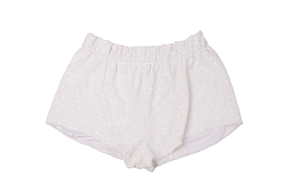 OSEREE WHITE SEQUIN SHORTS XLARGE