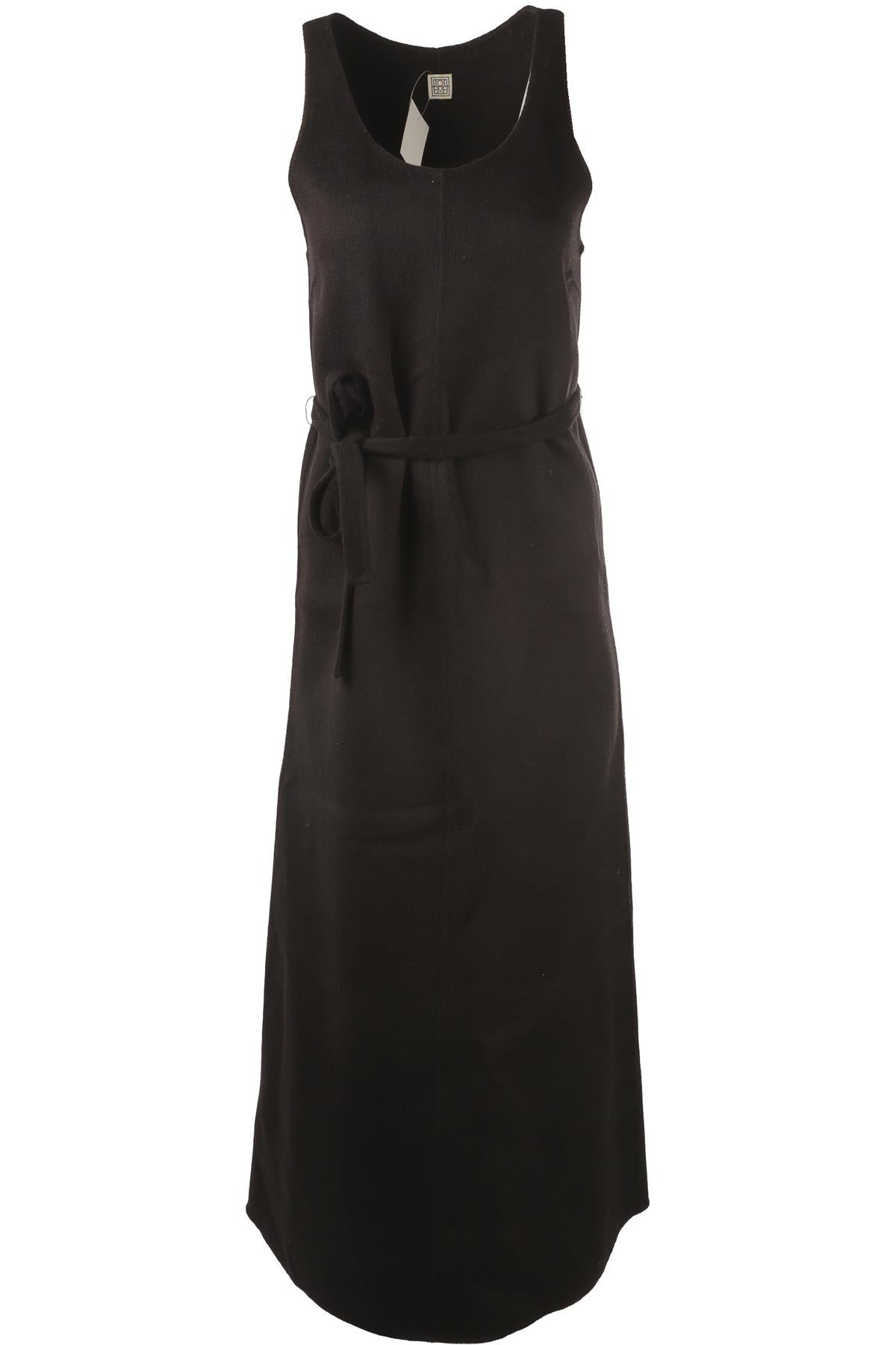 BLACK WOOL MAXI DRESS