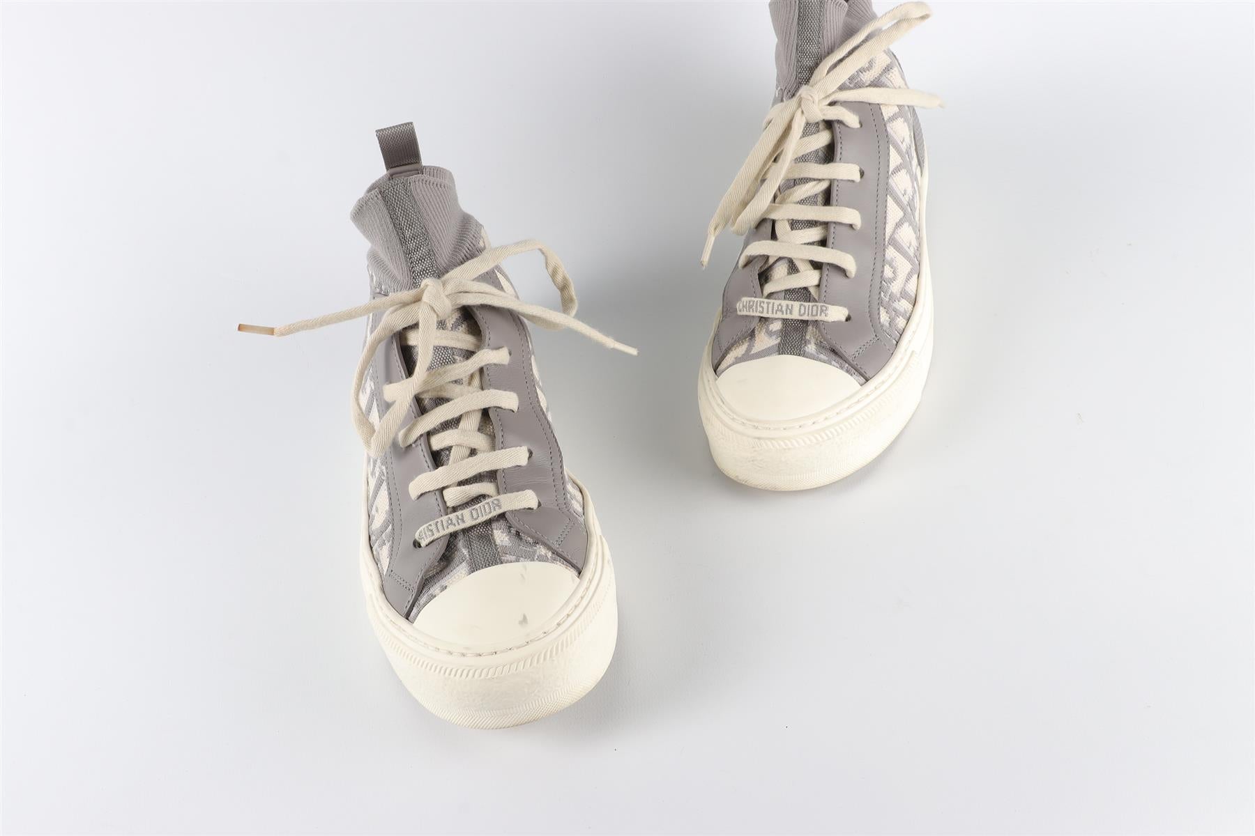 CHRISTIAN DIOR GREY WALK'N'DIOR TECHNICAL SNEAKERS EU 36.5 UK 3.5 US 6.5