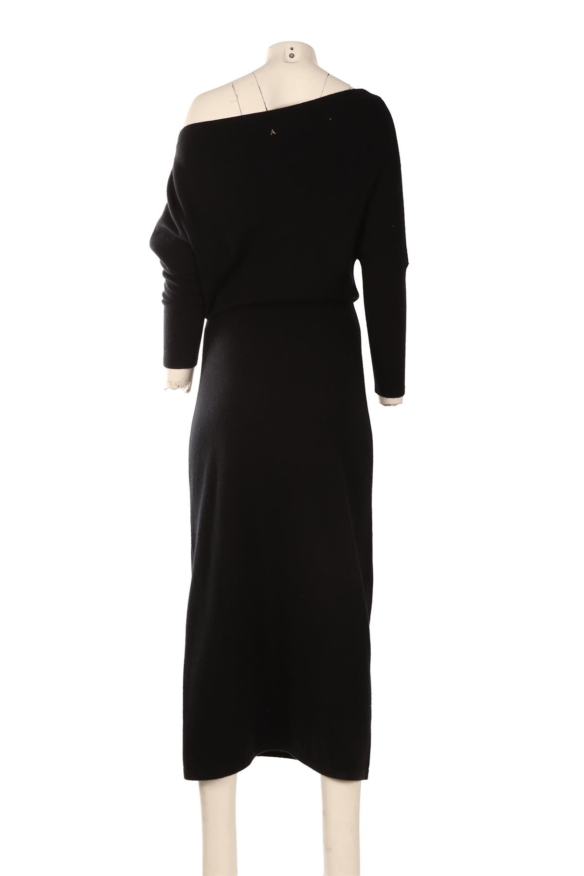 ALTUZARRA BLACK CASHMERE MAXI DRESS SMALL
