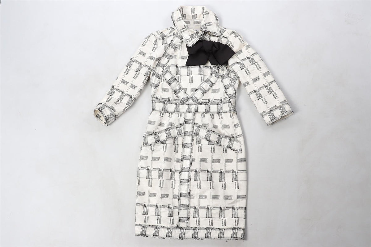 CHANEL WHITE 2009 COTTON MIDI DRESS FR 38 UK 10