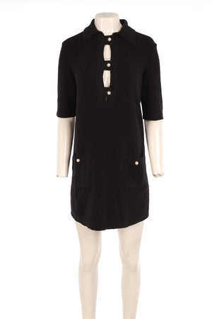 CHANEL BLACK 2023 COTTON MINI DRESS FR 36 UK 8