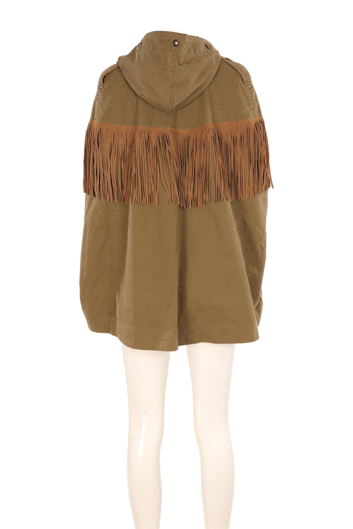 SAINT LAURENT GREEN COTTON CAPE FR 36 UK 8