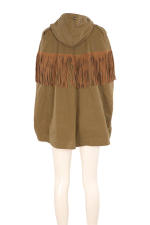SAINT LAURENT GREEN COTTON CAPE FR 36 UK 8