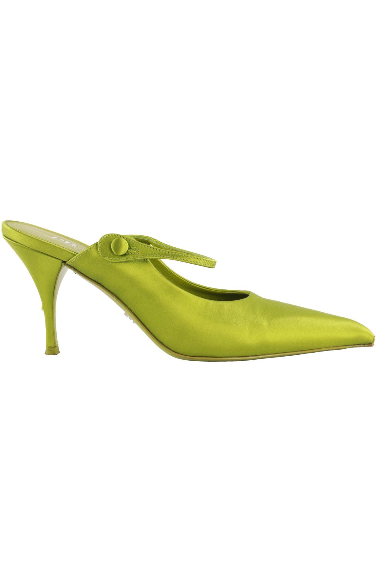 PRADA GREEN SATIN MULES EU 39 UK 6 US 9