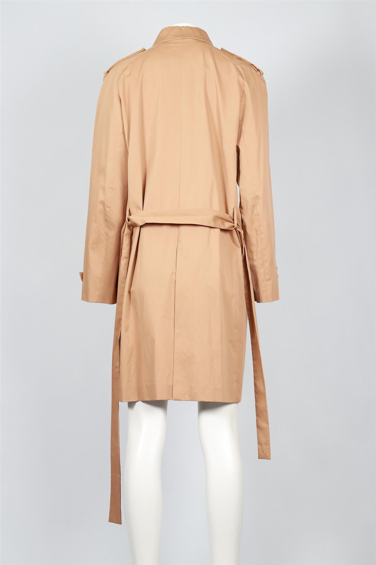 SALVATORE FERRAGAMO TAN VINTAGE SHELL TRENCH COAT IT 46 UK 14