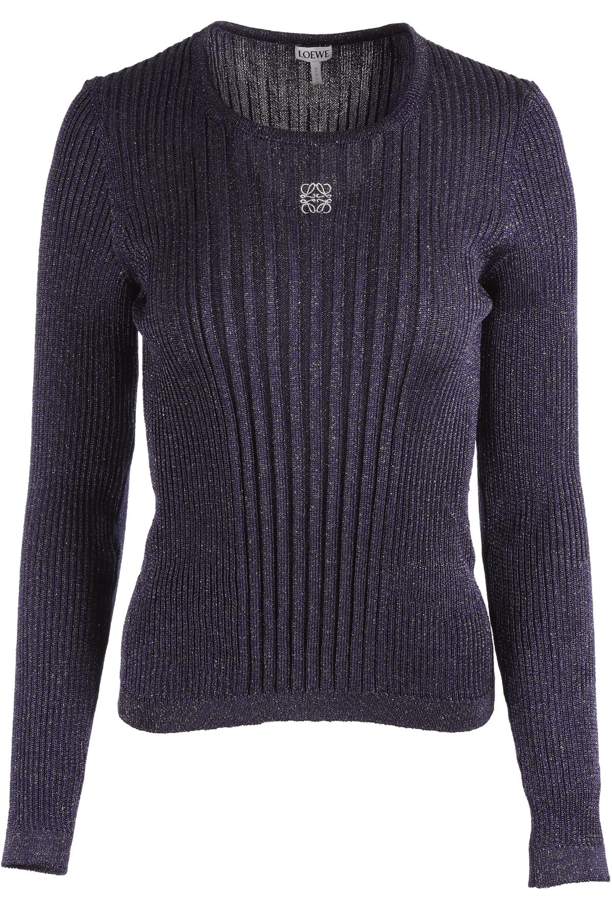 LOEWE NAVY ANAGRAM KNIT TOP MEDIUM
