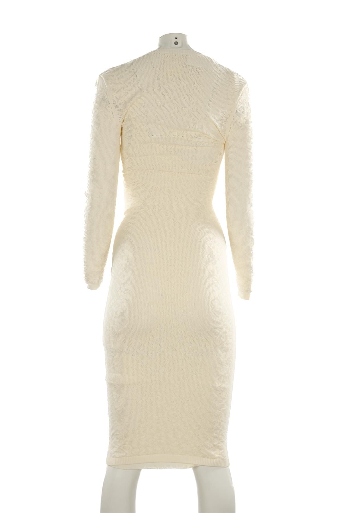 FENDI + SKIMS IVORY KNIT MIDI DRESS IT 38 UK 6