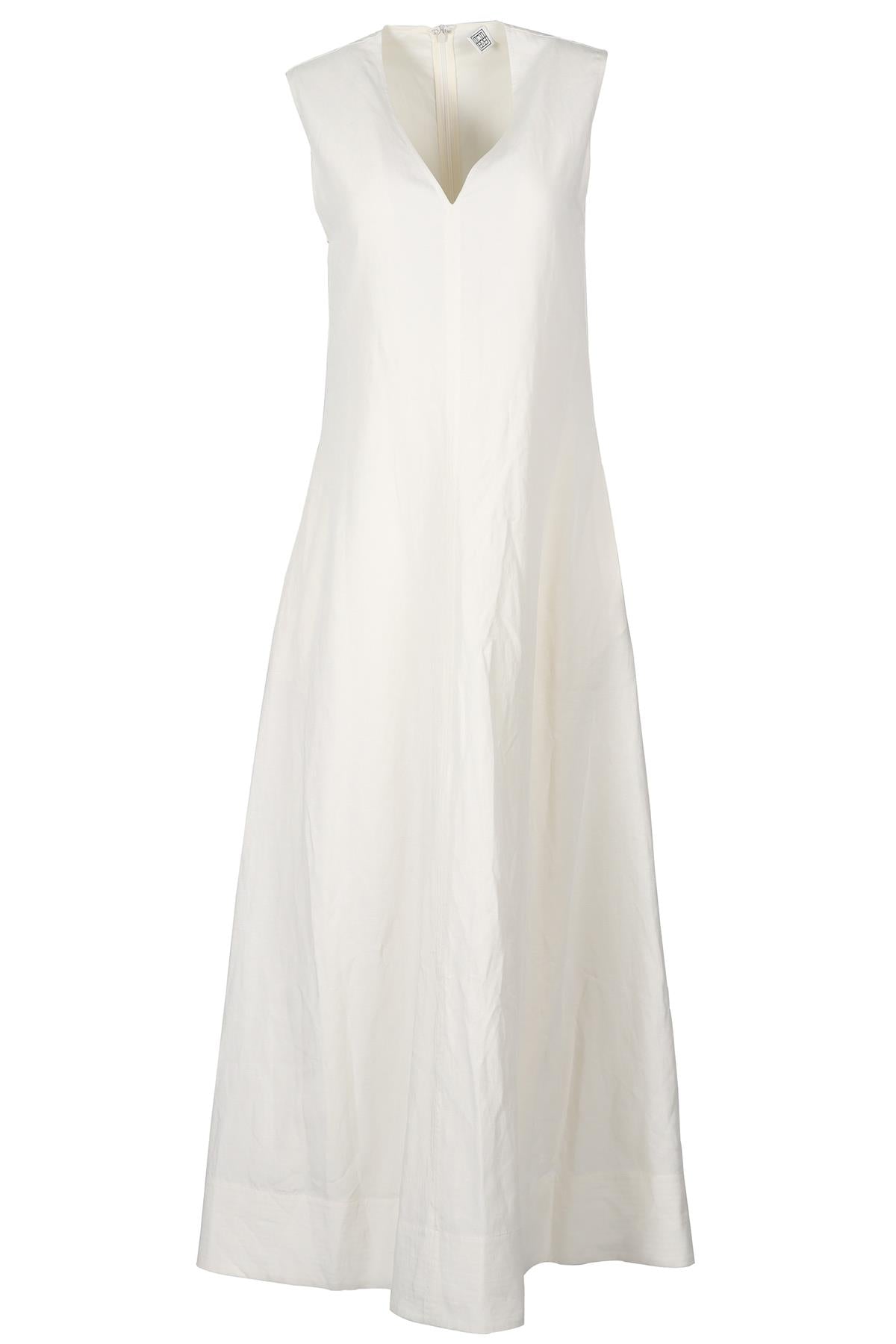 TOTEME WHITE LINEN BLEND MAXI DRESS EU 38 UK 10