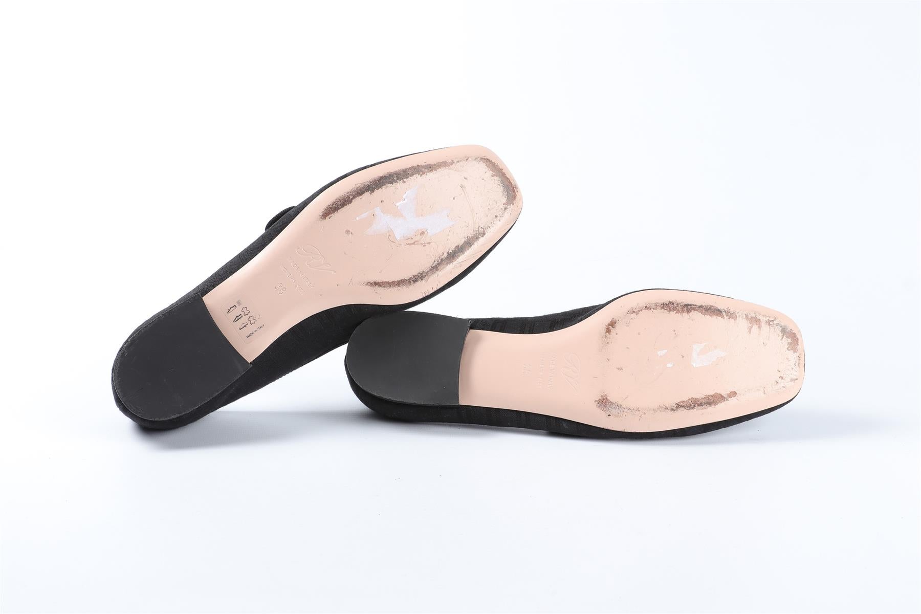 ROGER VIVIER BLACK FABRIC BALLET FLATS EU 38 UK 5 US 8