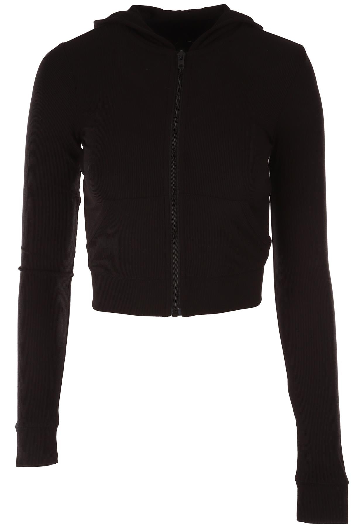 SKIMS BLACK COTTON HOODIE SMALL