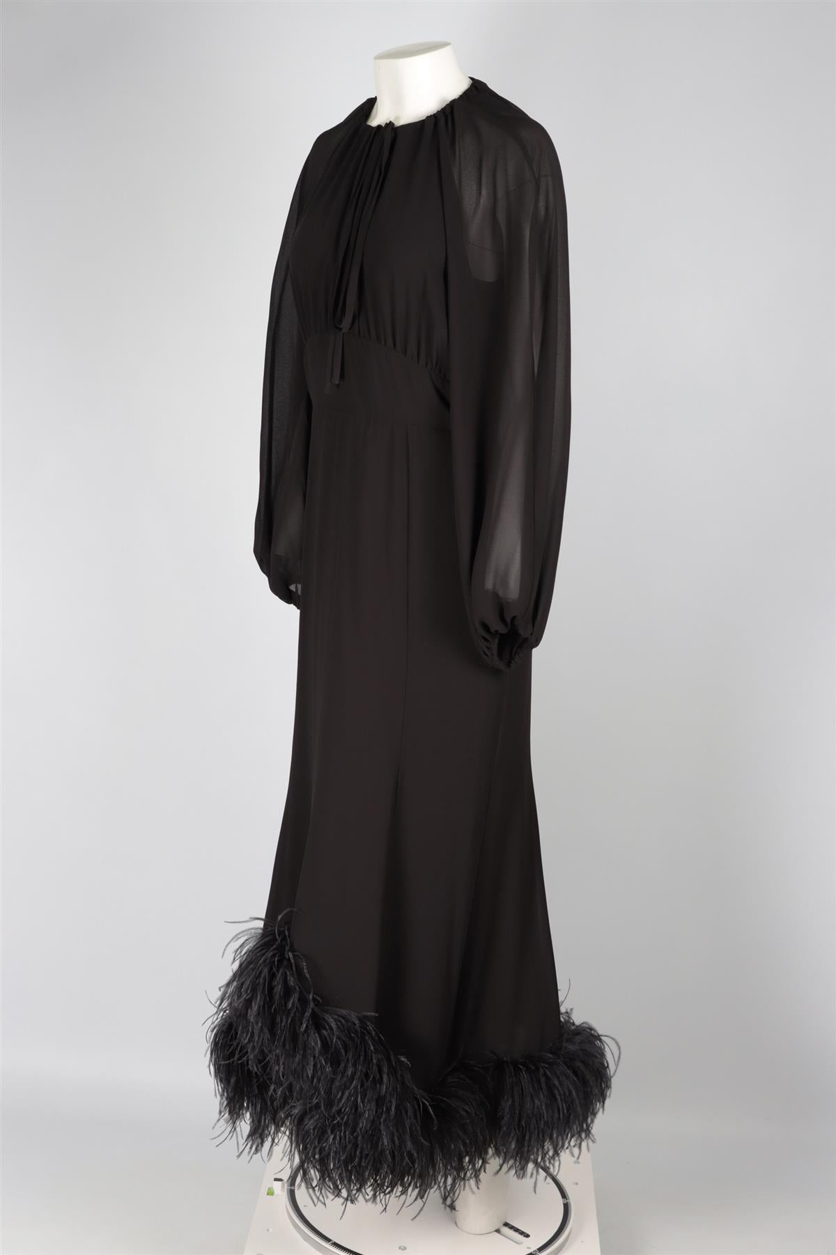 16ARLINGTON BLACK CREPE MAXI DRESS UK 10