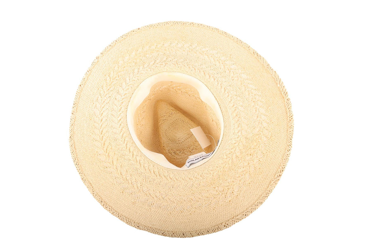 RUSLAN BAGINSKIY BEIGE STRAW HAT SMALL