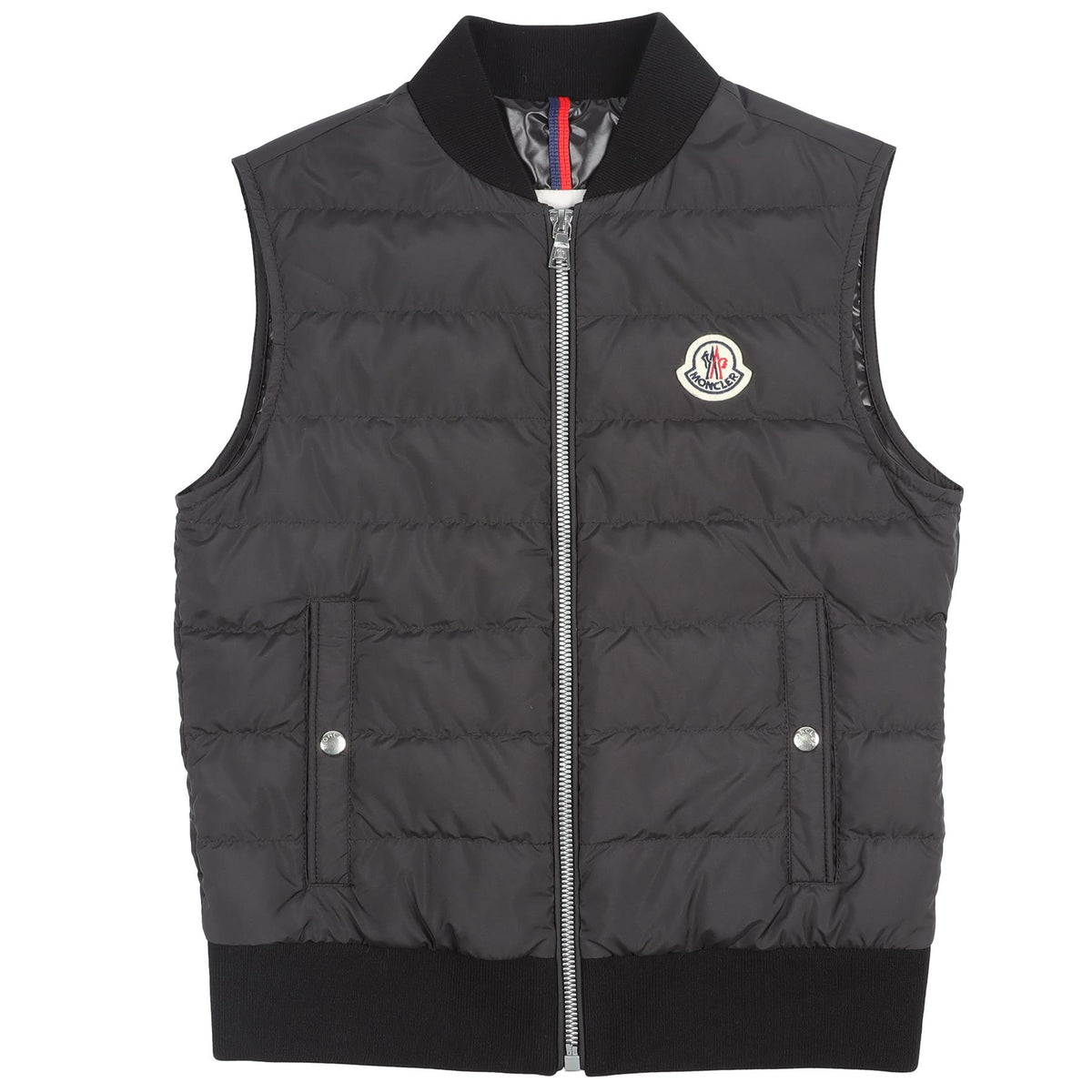 MONCLER BLACK KIDS BOYS PADDED GILET 8 YEARS