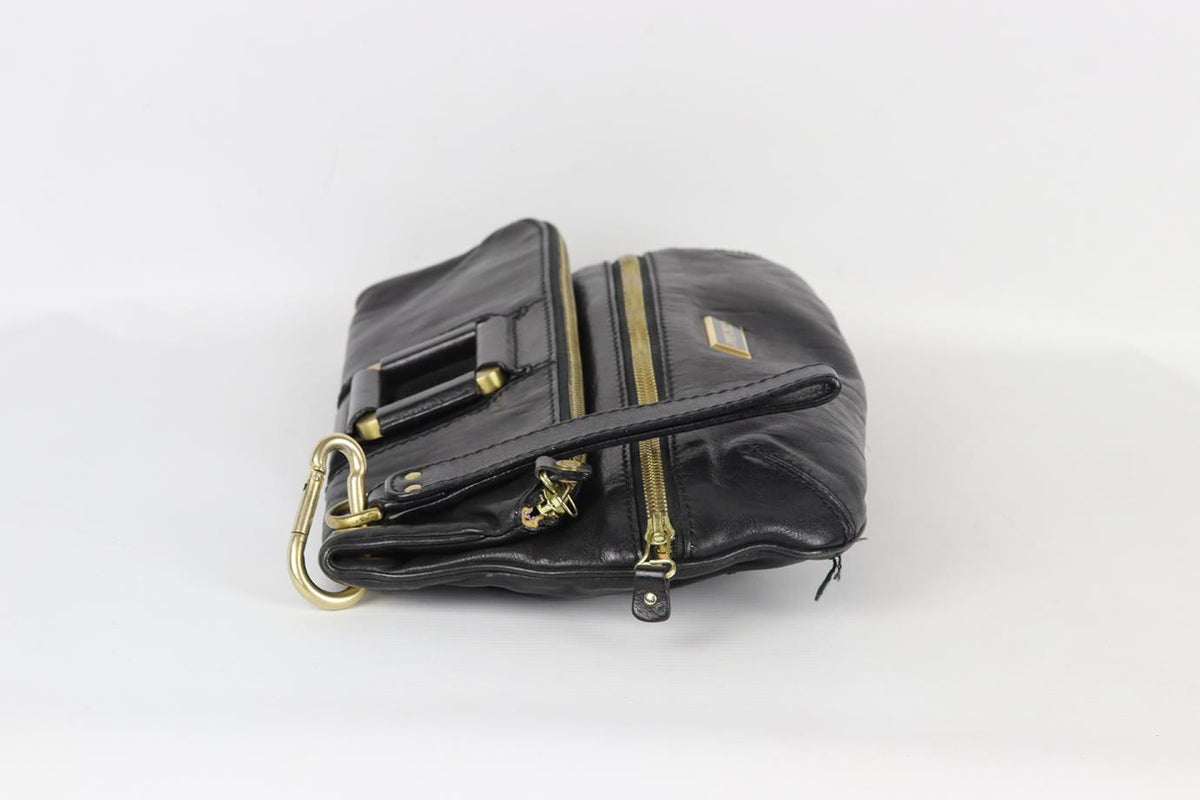 JIMMY CHOO MARIN LEATHER CLUTCH