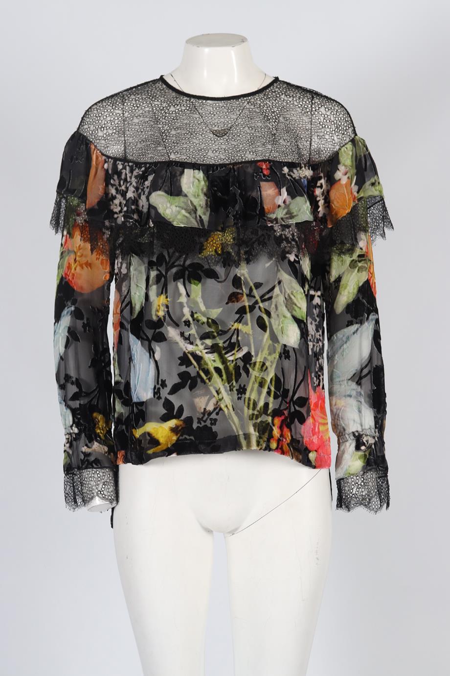 PREEN BY THORNTON BREGAZZI FLORAL SILK TOP MEDIUM