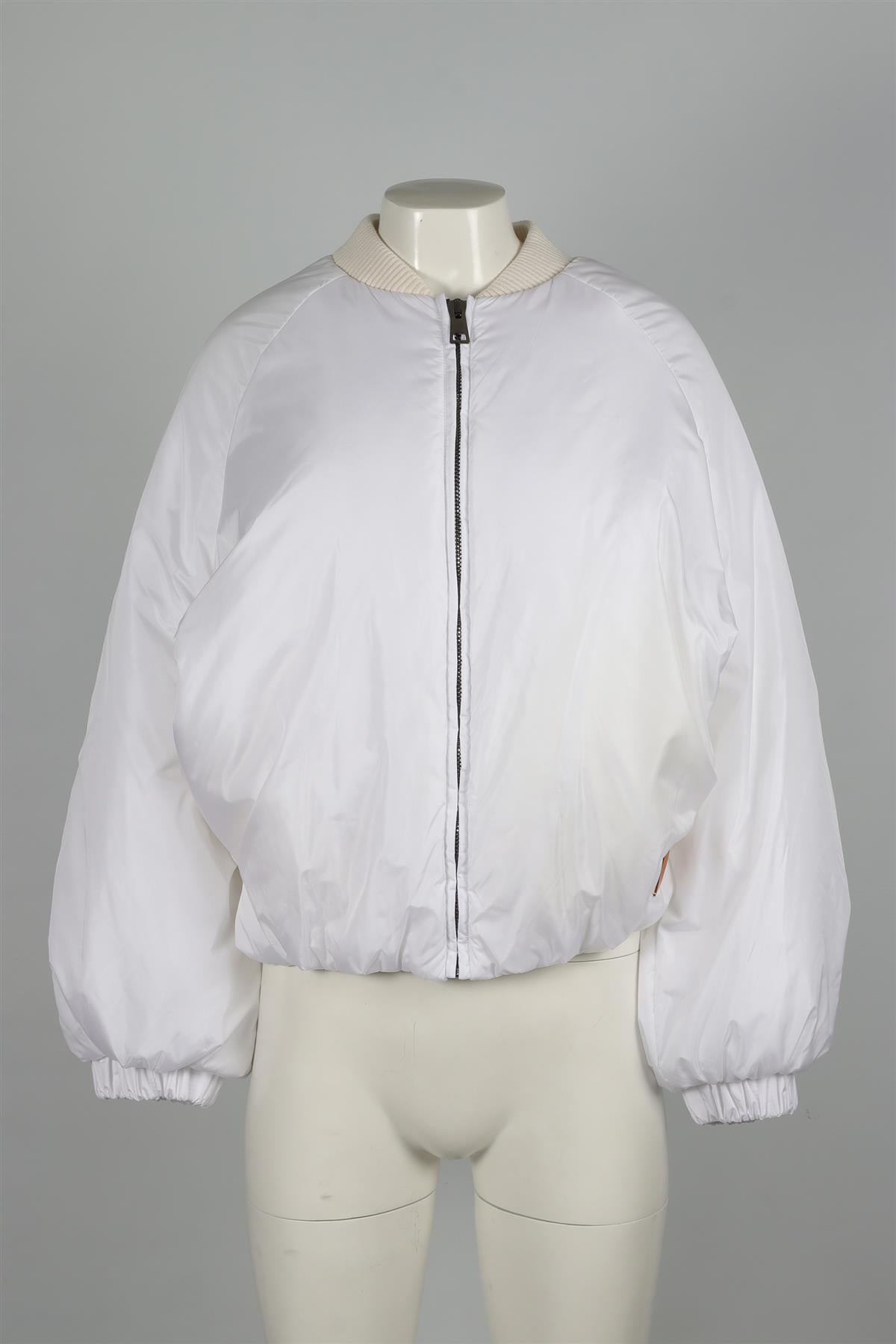 FORTE FORTE WHITE SHELL BOMBER JACKET UK 8