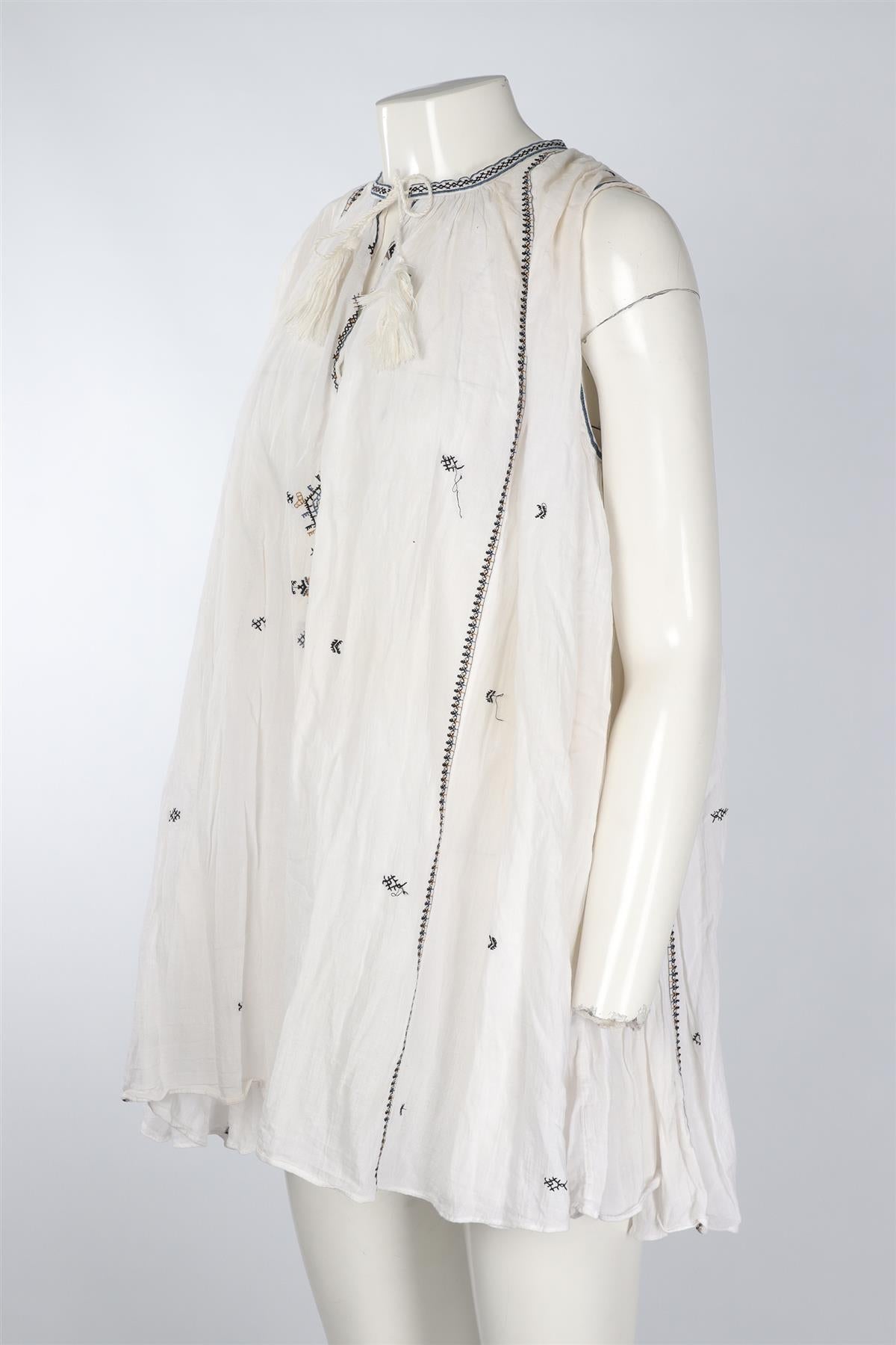 ISABEL MARANT ETOILE WHITE COTTON MINI DRESS FR 34 UK 6