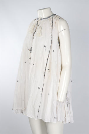 ISABEL MARANT ETOILE WHITE COTTON MINI DRESS FR 34 UK 6