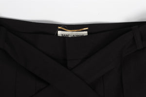 SAINT LAURENT BLACK WOOL WIDE LEG PANTS FR 34 UK 6