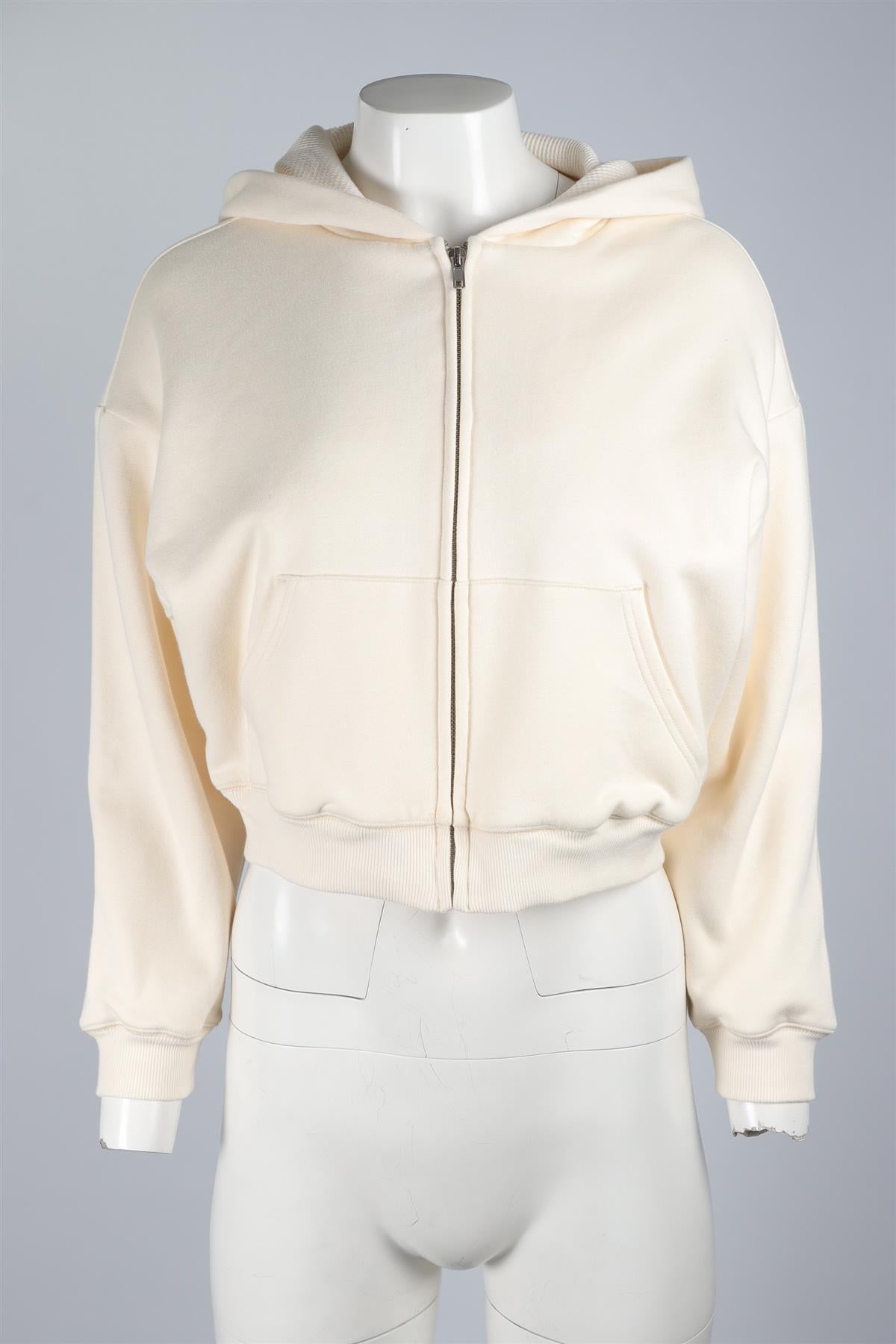 SKIMS CREAM COTTON HOODIE MEDIUM