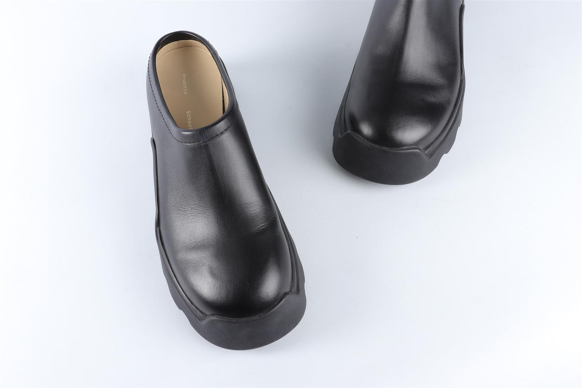 PROENZA SCHOULER BLACK LEATHER MULES EU 40 UK 7 US 10