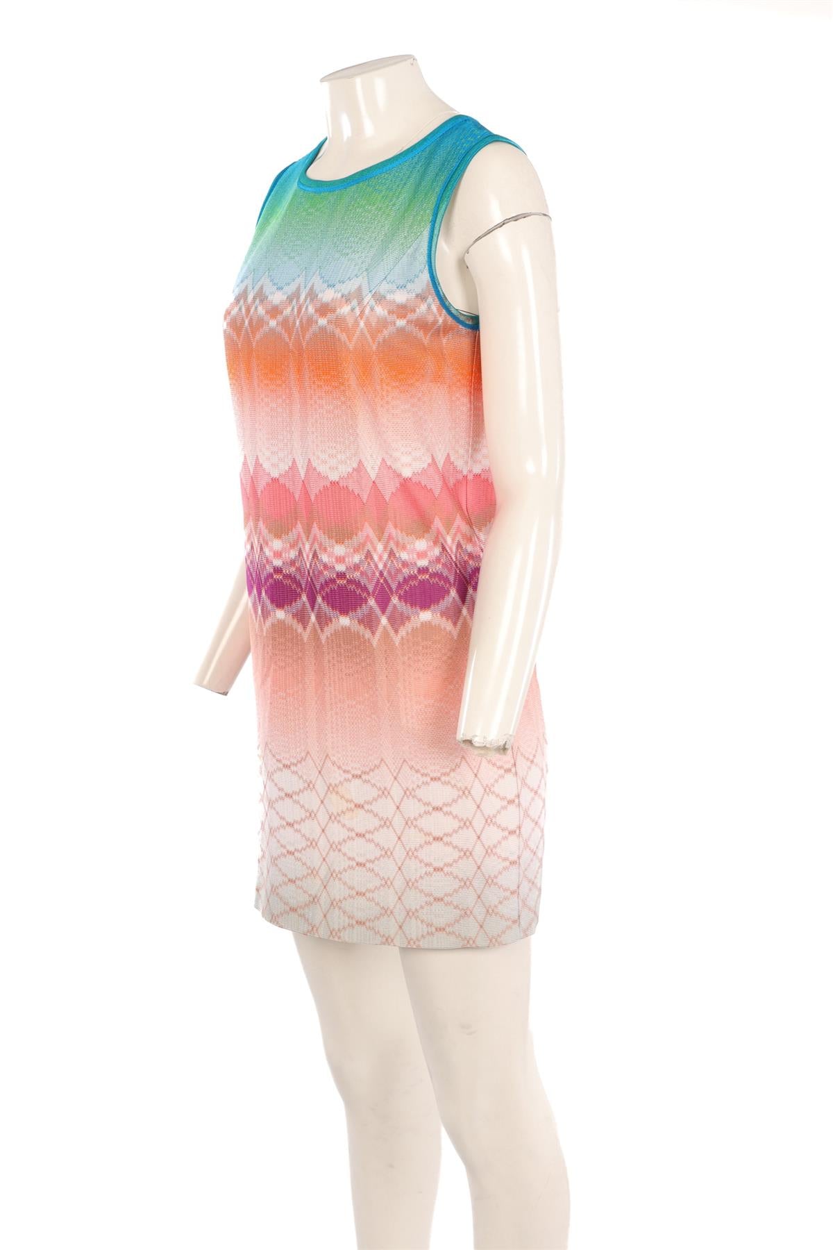 MISSONI MULTI SILK MINI DRESS IT 42 UK 10