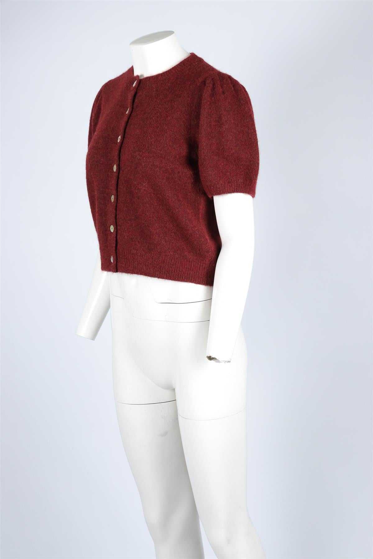 DOEN BURGUNDY APLACA CARDIGAN LARGE