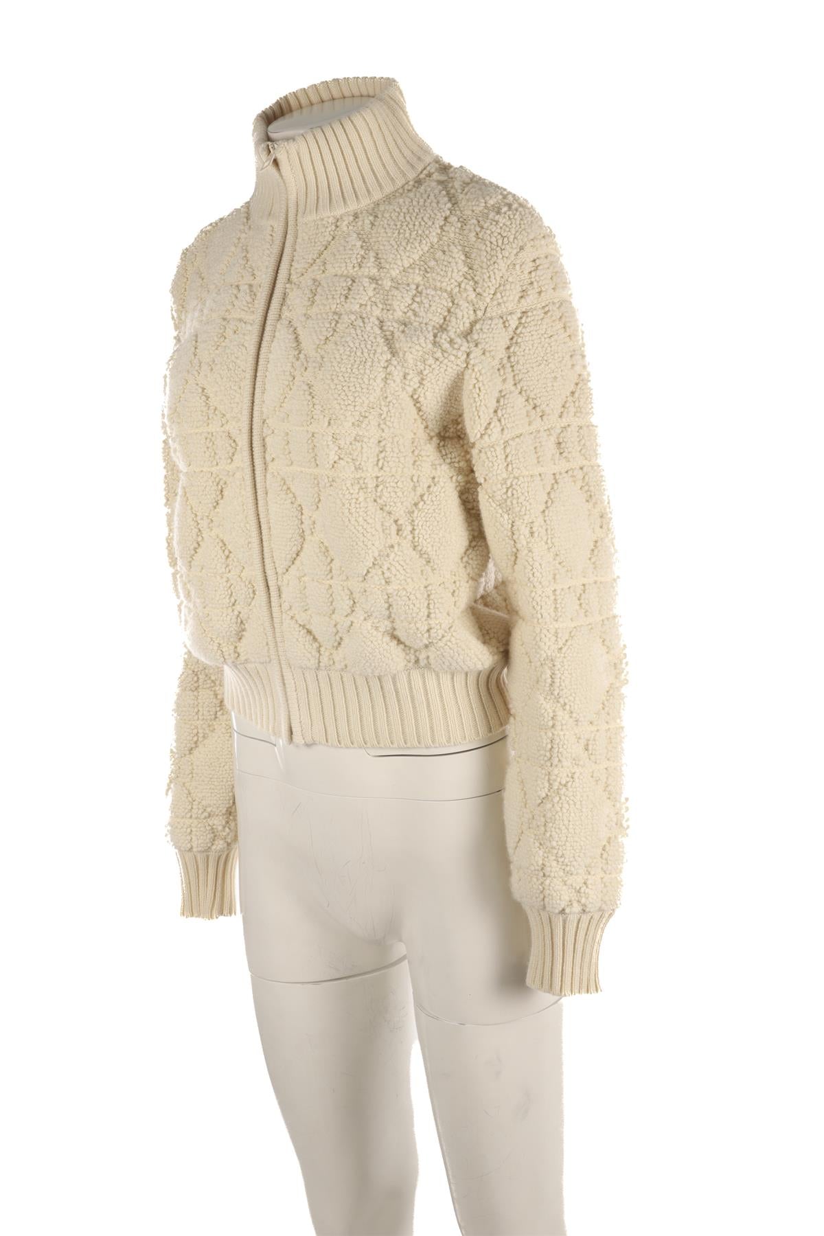 CHRISTIAN DIOR CREAM WOOL CARDIGAN FR 38 UK 10