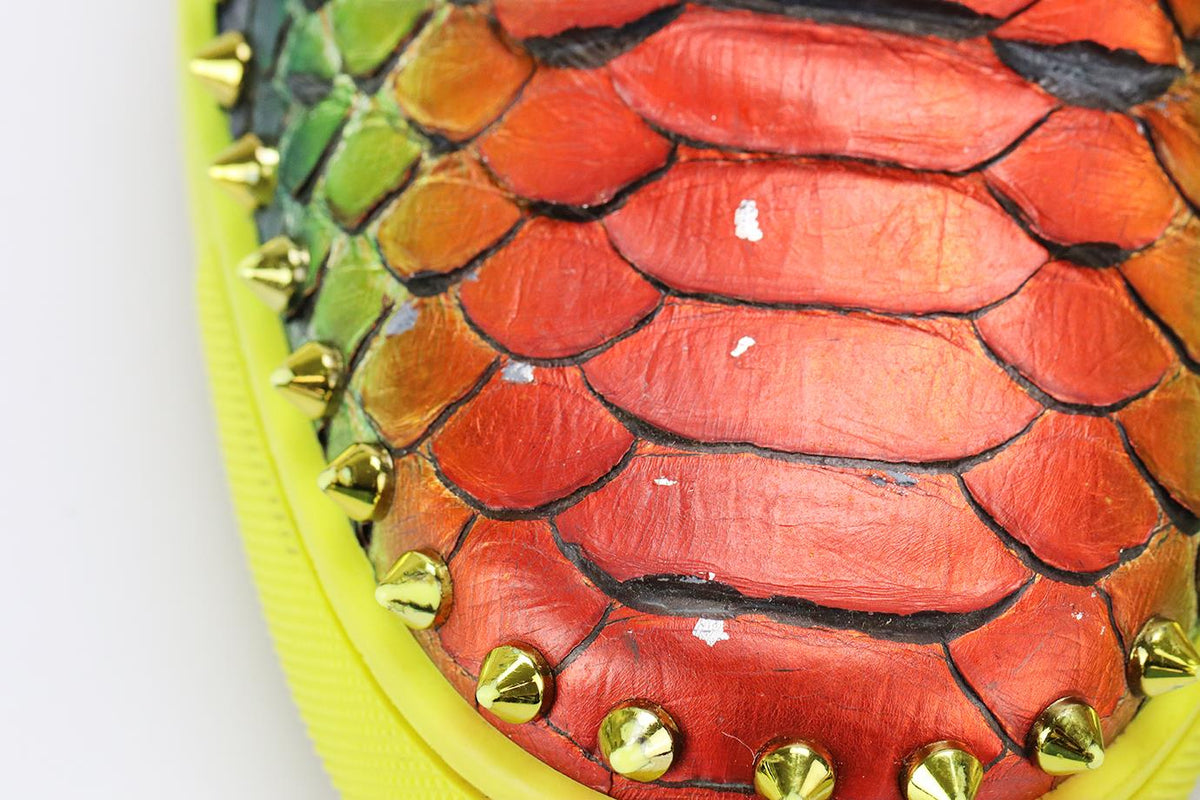 CHRISTIAN LOUBOUTIN MEN'S STUDDED PYTHON SLIP ON SNEAKERS EU 43.5 UK 9.5 US 10.5