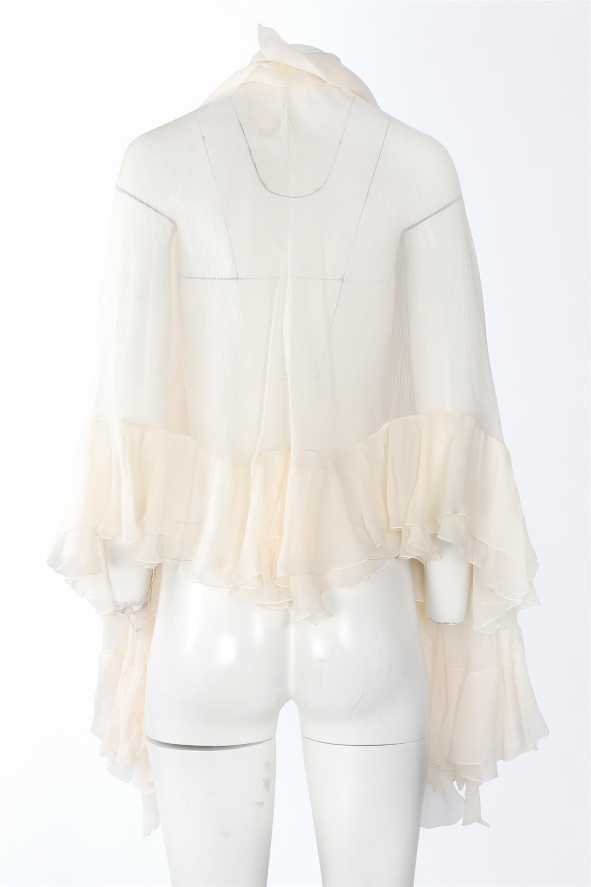 CHLOÉ CREAM SILK TOP FR 36 UK 8