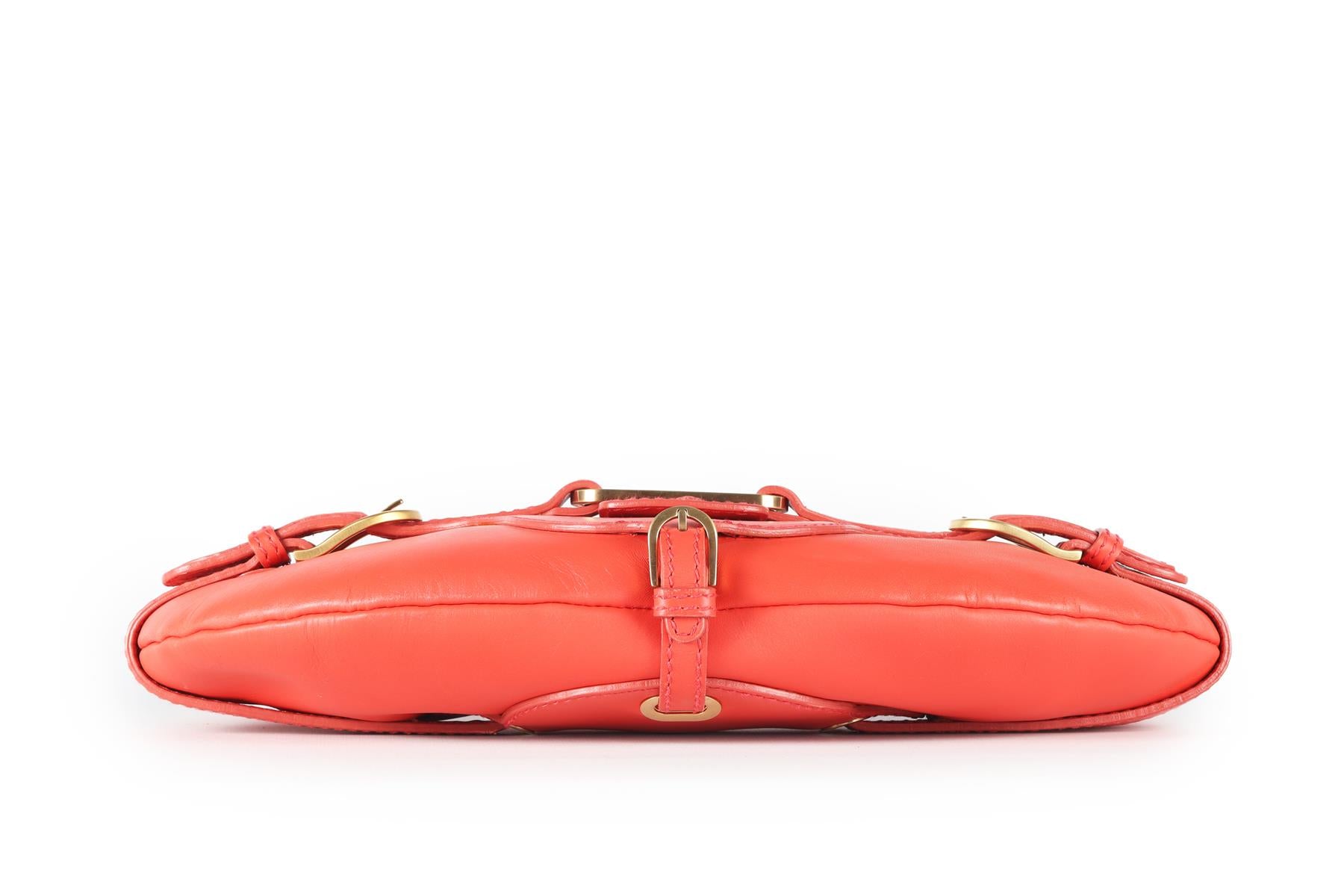 JIMMY CHOO ORANGE TULITA LEATHER SHOULDER BAG