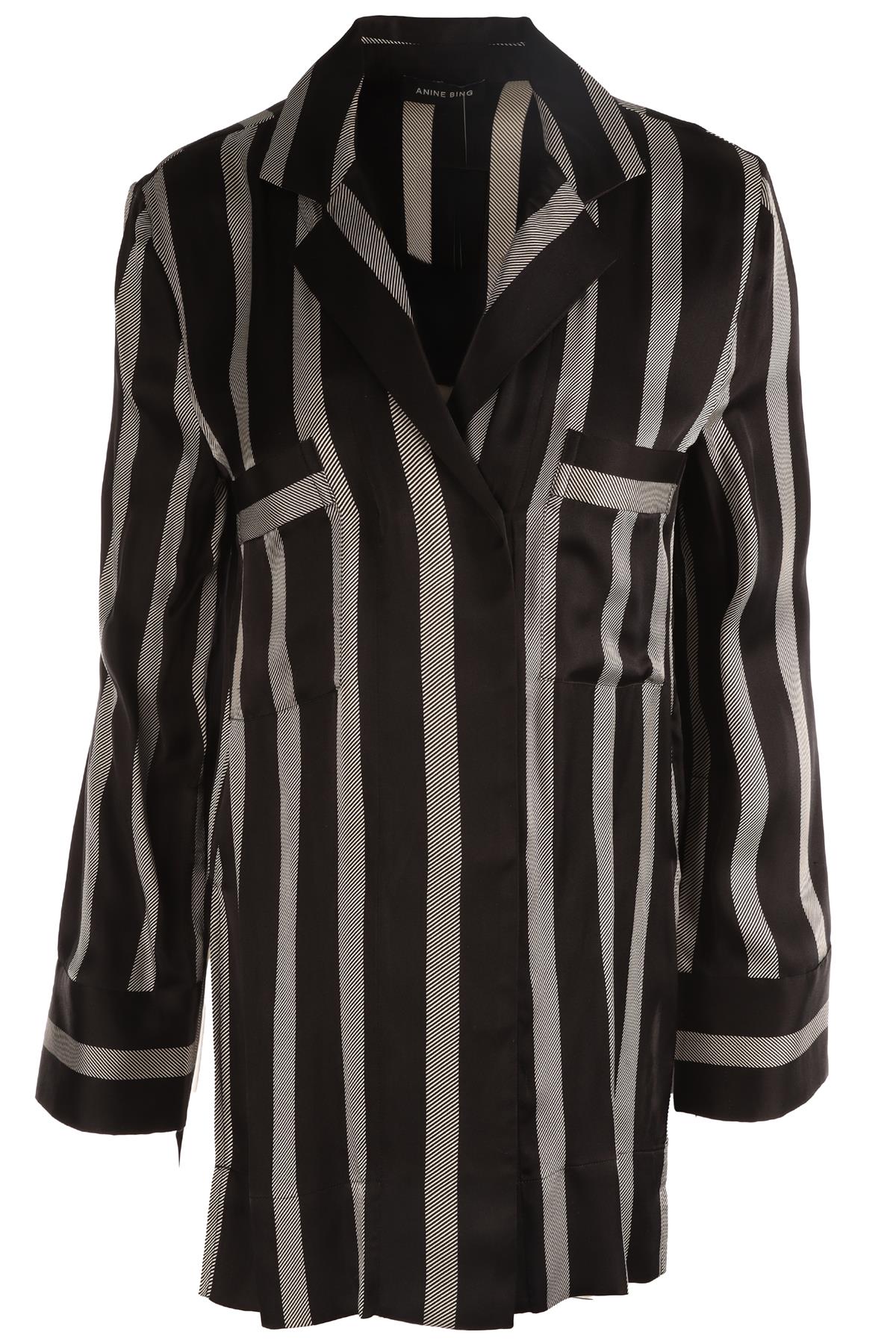 ANINE BING BLACK SILK SHIRT XSMALL