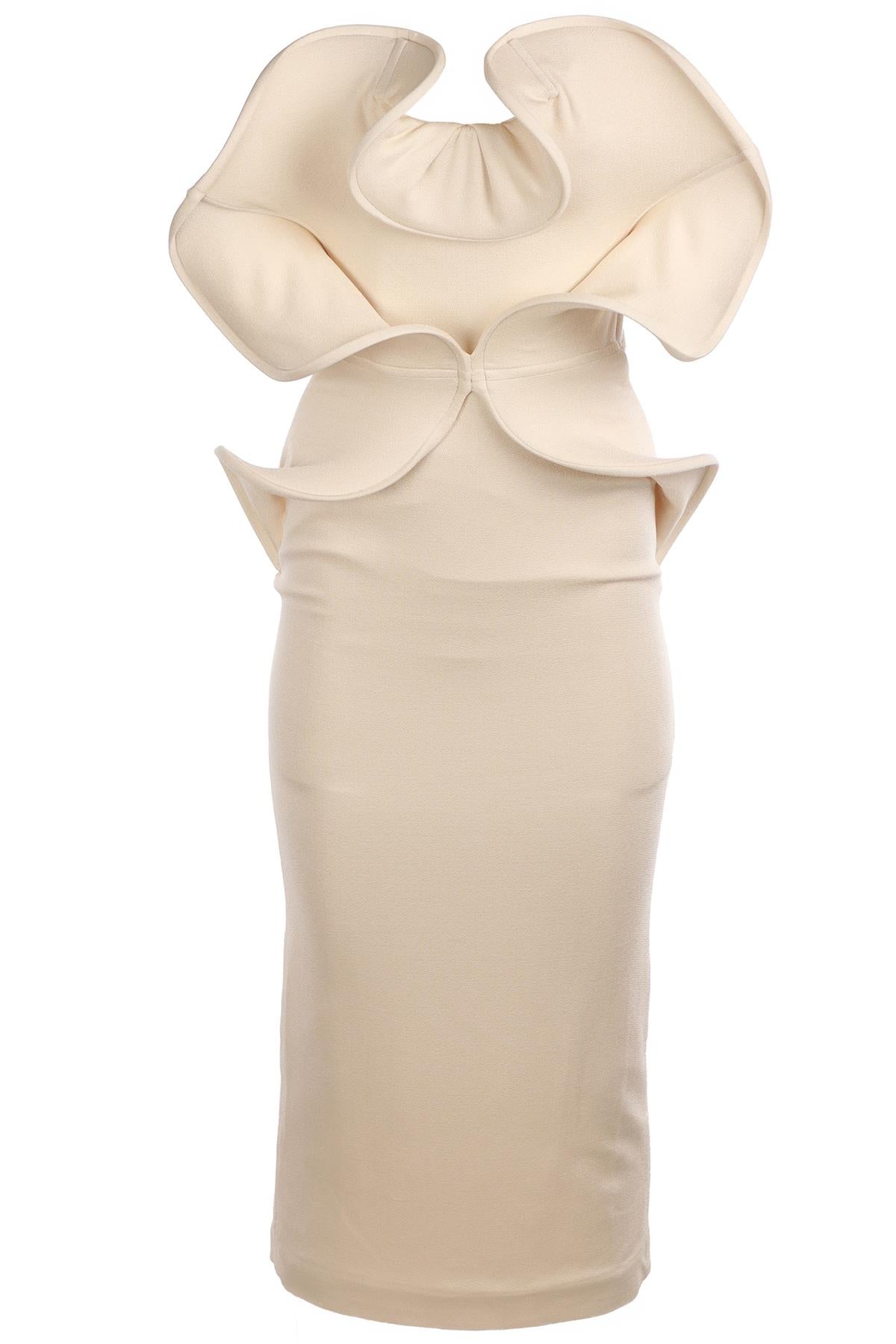 DEL CORE CREAM SILK MAXI DRESS IT 42 UK 10