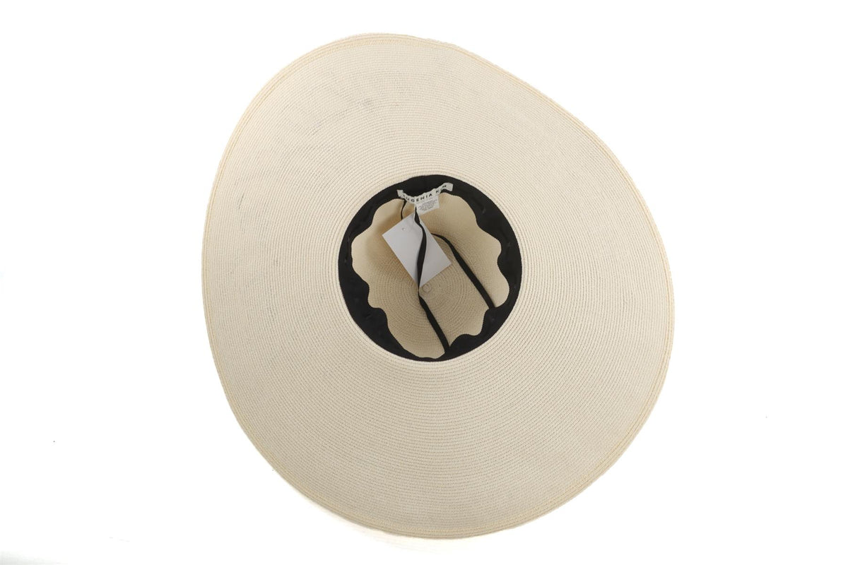 EUGENIA KIM CREAM PAPER SUN HAT 58CM