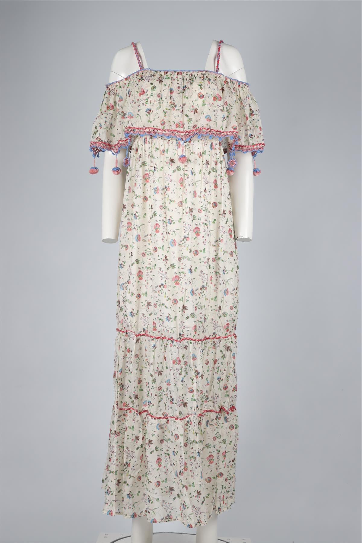 ANJUNA MULTICOLOURED COTTON MAXI DRESS MEDIUM